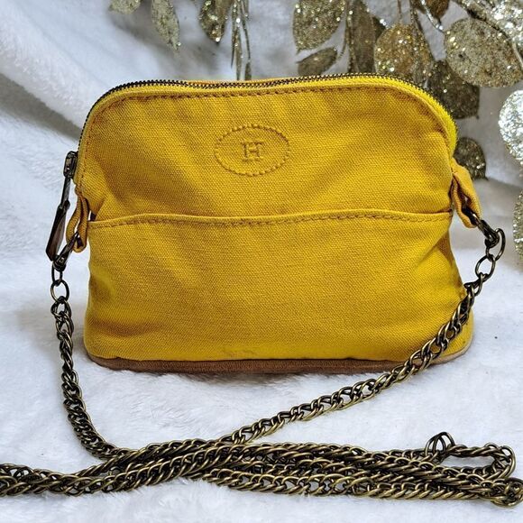 Hermès Bolide Mini Canvas Pouchette with Unbranded Chain Authentic - Picture 8 of 15